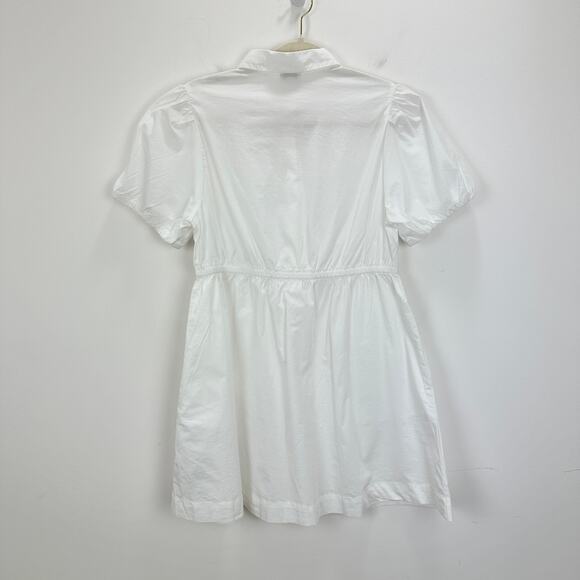 J.Crew Petite Collared Short Sleeve Tie Waist Mini Dress White Classic 8P NWT - Picture 5 of 12